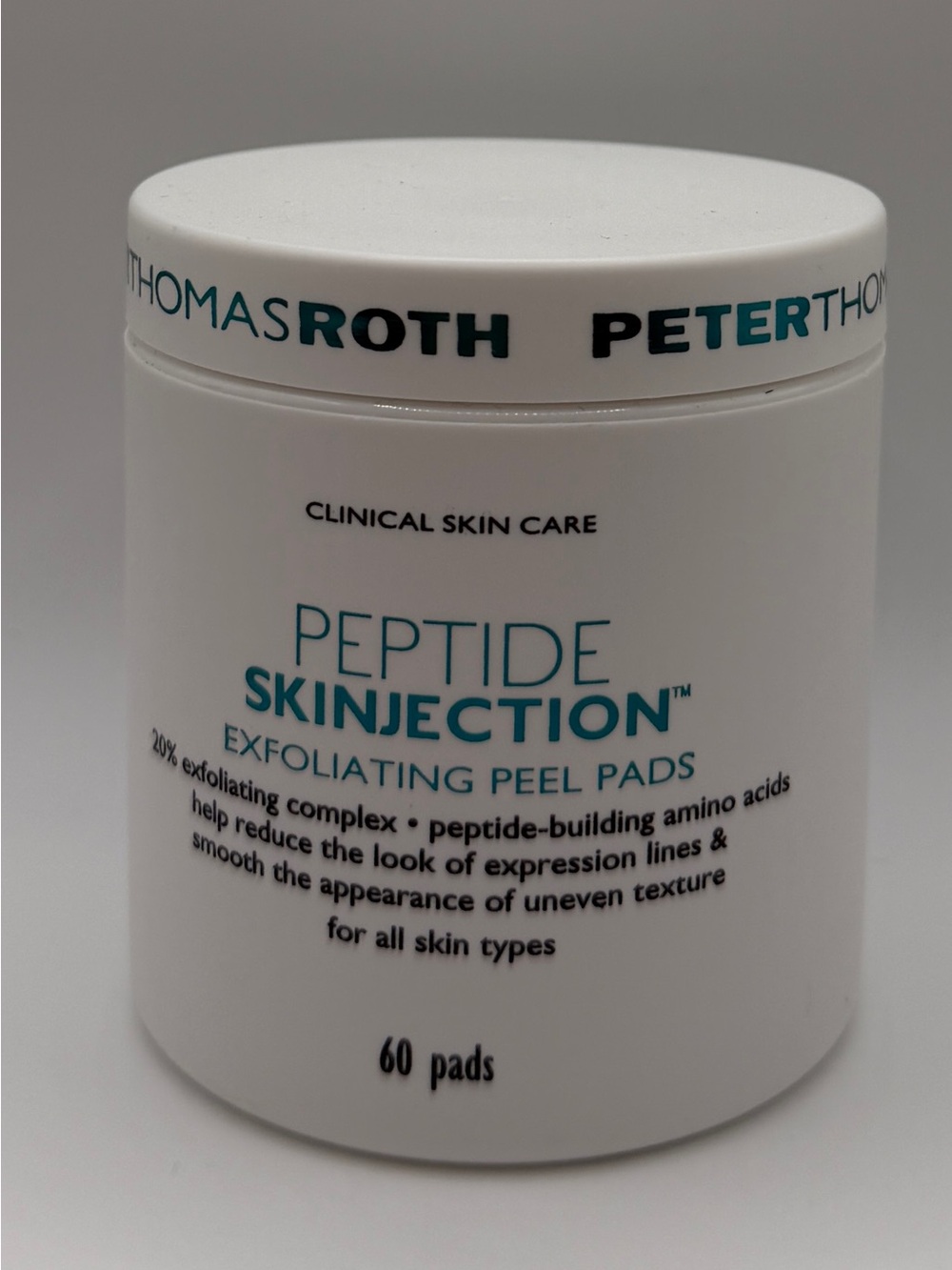 Peter Thomas Roth Peptide Skinjection Exfoliating Peel Pads — Teal and White